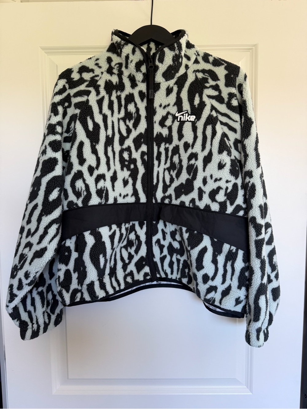 Nike Black and White Zebra Sherpa Jacket